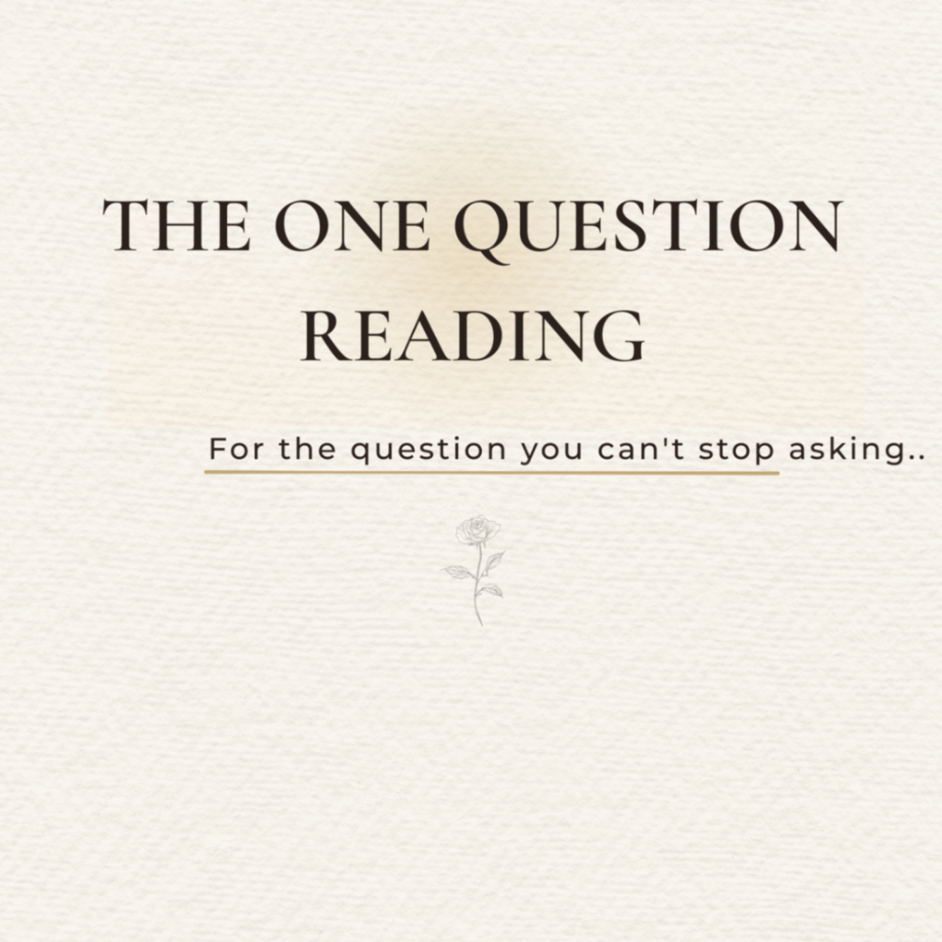 Graphic for The One Question Reading